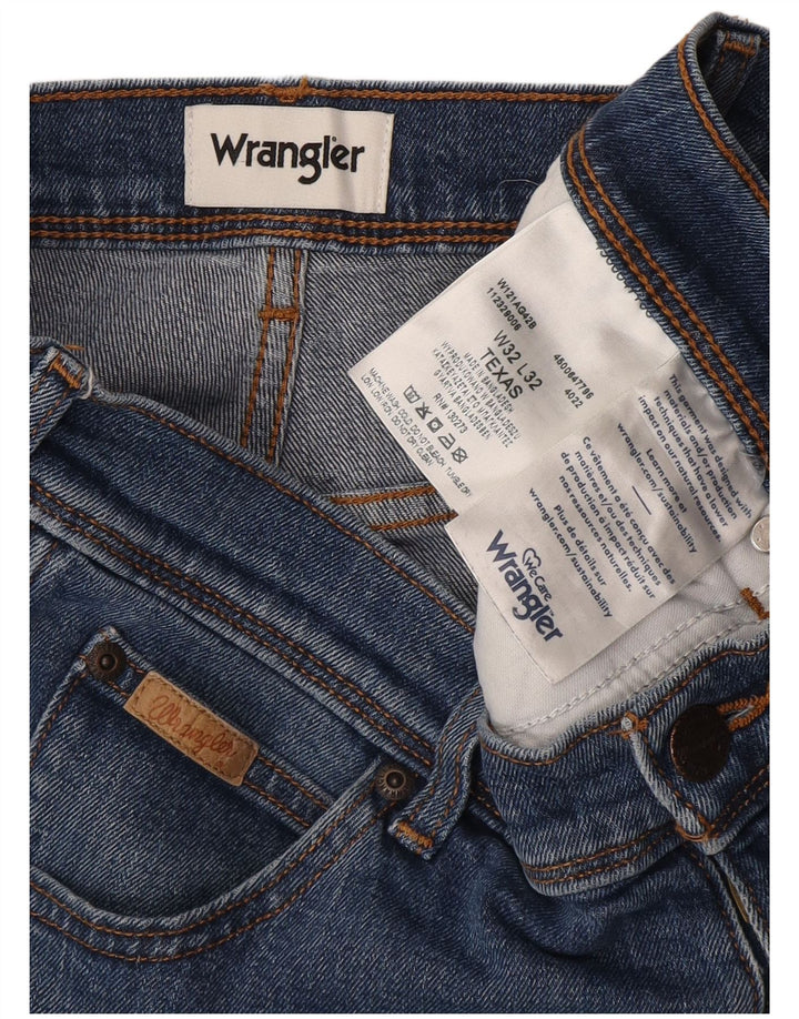 Męskie jeansy Wrangler Texas Straight W32 L32 Niebieskie bawełniane
