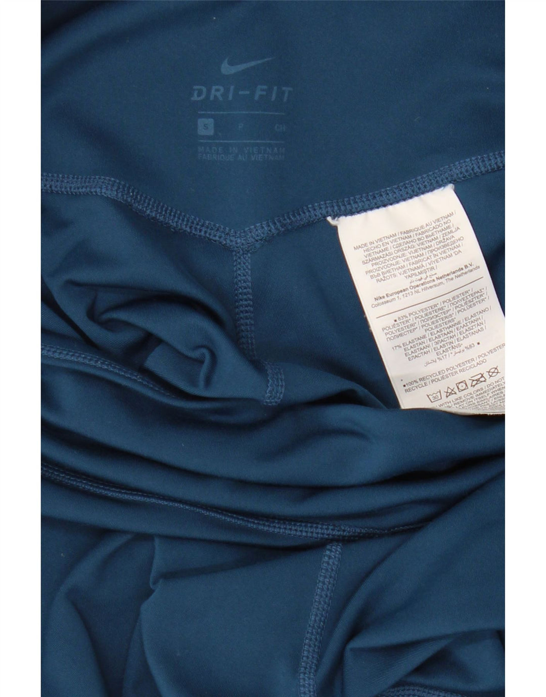 Damskie legginsy NIKE Dri Fit Graphic UK 8, małe, niebieskie, poliestrowe