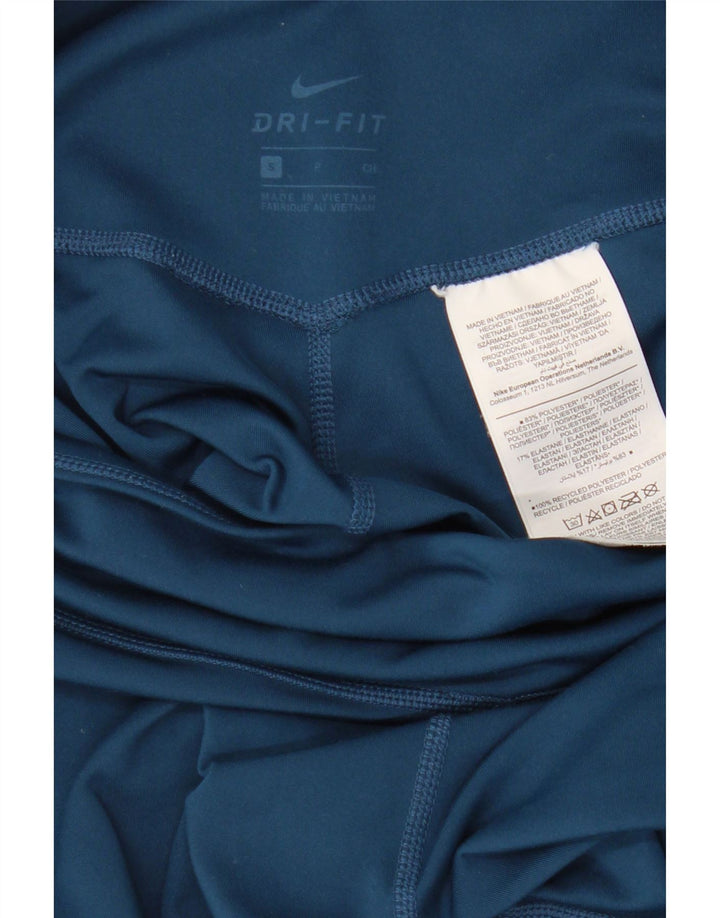 Damskie legginsy NIKE Dri Fit Graphic UK 8, małe, niebieskie, poliestrowe