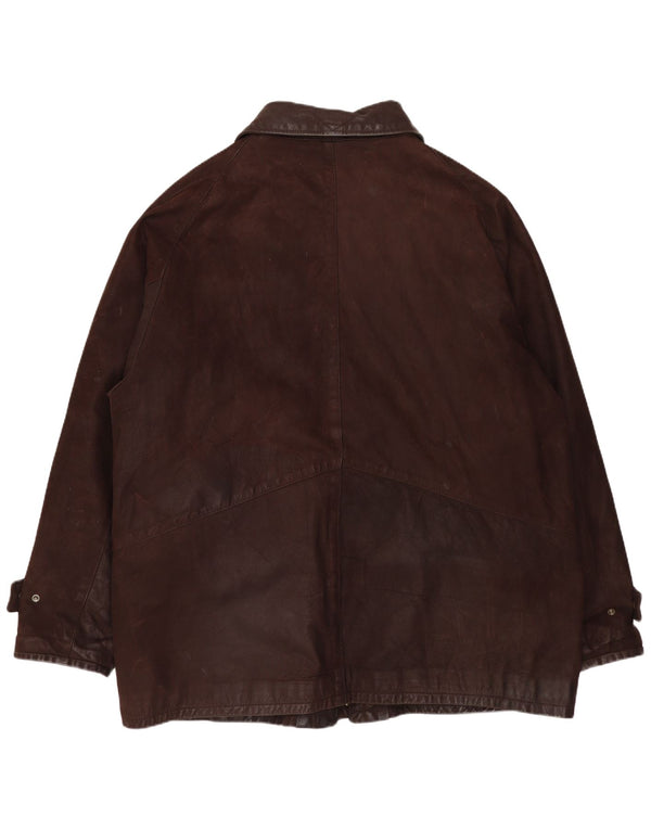 Męska kurtka skórzana VINTAGE UK 42 XL Brązowa skóra