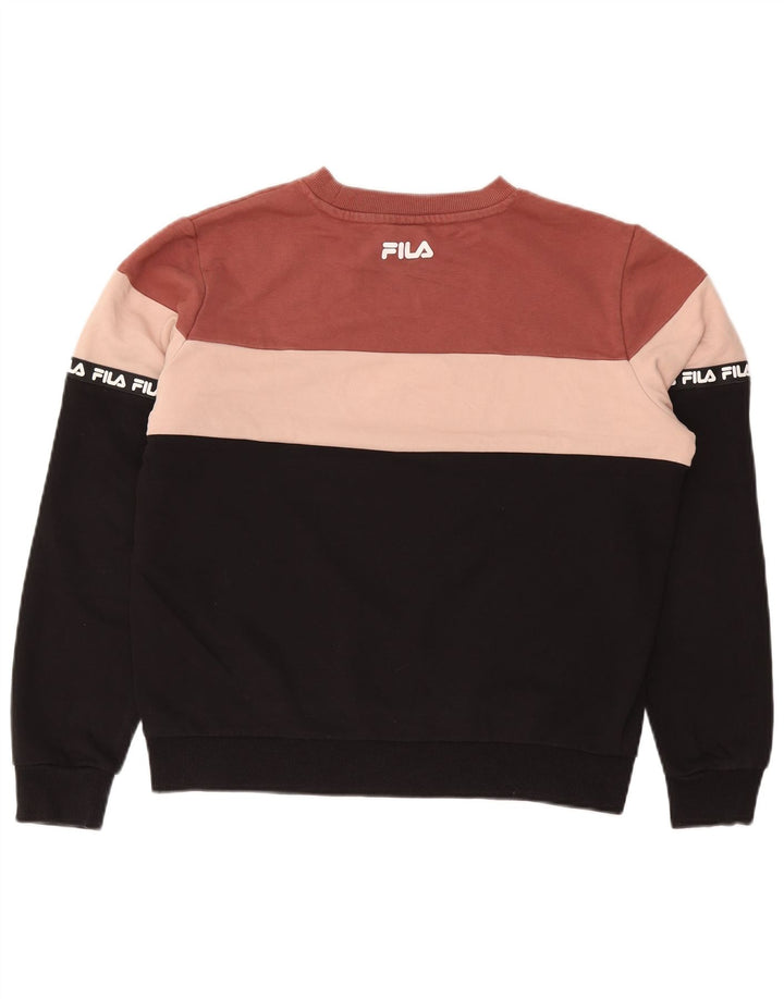 Damska bluza FILA z grafiką, UK 14, średni czarny, blok kolorów