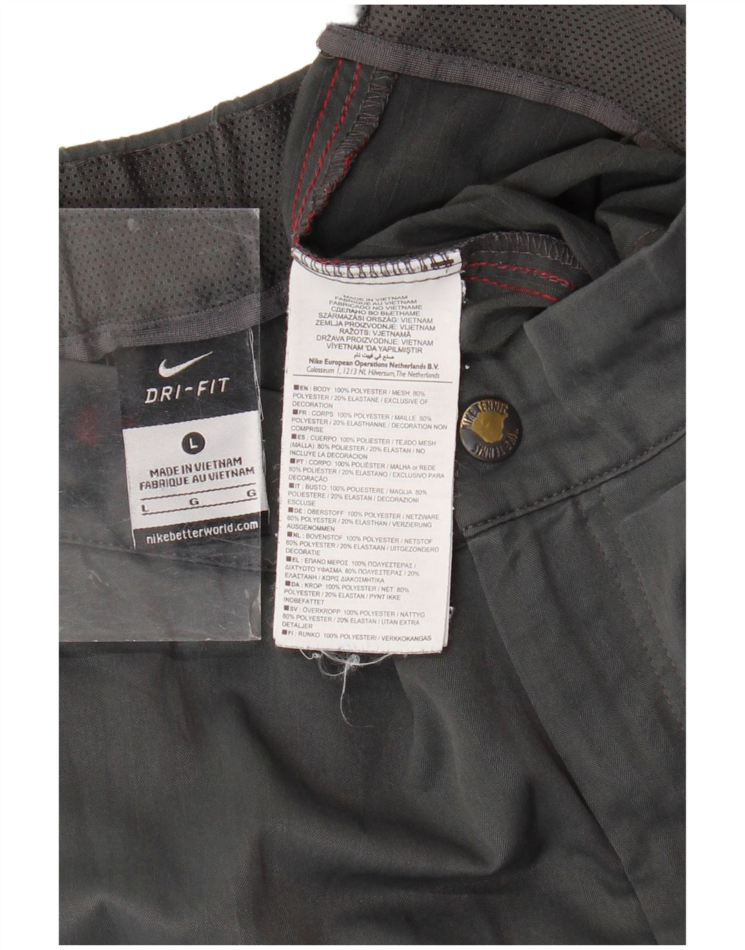 Męskie spodenki sportowe NIKE Dri Fit, duże, szare, z poliestru