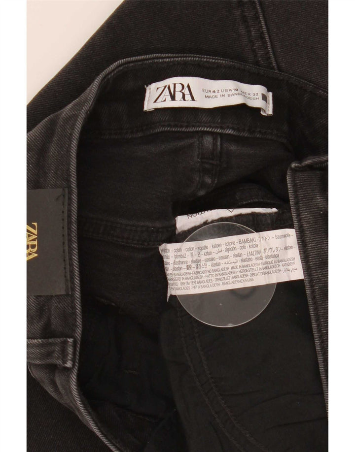 Dżinsy damskie Zara Crop Bootcut EU 42 Large W32 L26 Czarna bawełna