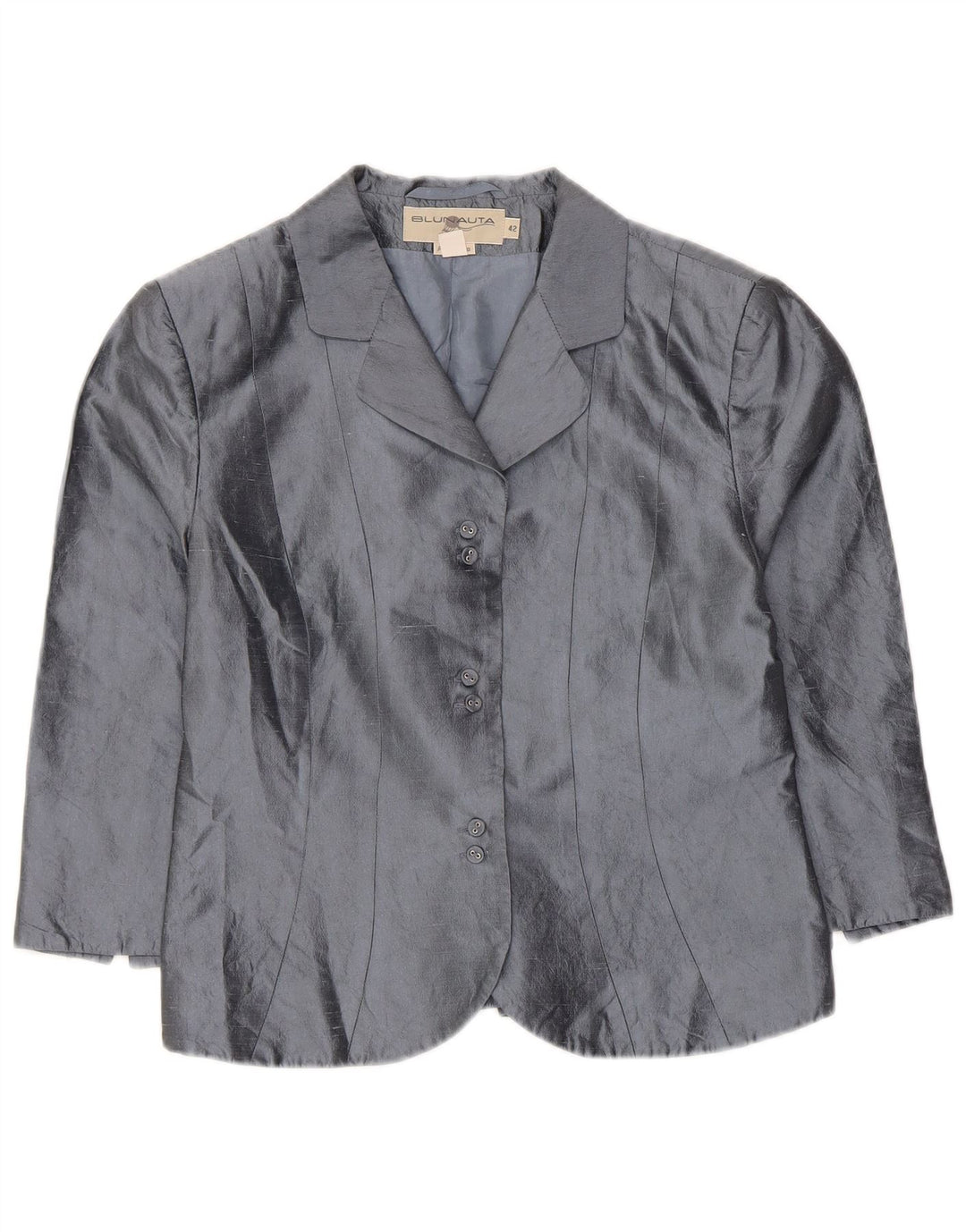 Blunauta Damska marynarka zapinana na 6 guzików IT 42 Średni szary jedwab