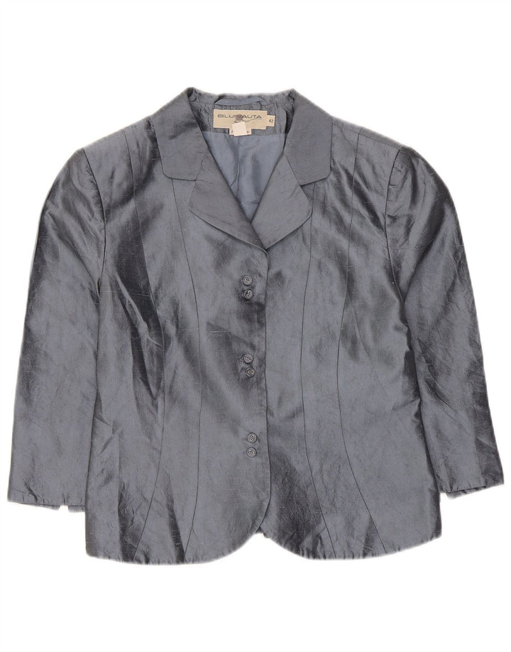Blunauta Damska marynarka zapinana na 6 guzików IT 42 Średni szary jedwab