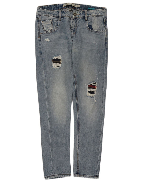 Dżinsy Zara Damskie Boyfriend Distressed Tapered EU 34 2XS W24 L28 Niebieskie