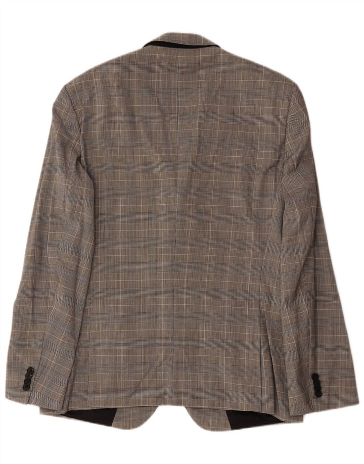 Męska marynarka zapinana na 2 guziki Hugo Boss EU 52 XL Szara wełna w pepitkę