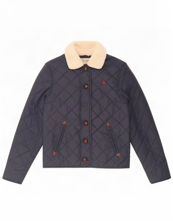 Jack Wills Damska pikowana kurtka UK 8 Small Granatowa Poliester