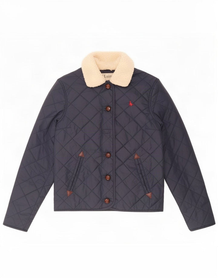 Jack Wills Damska pikowana kurtka UK 8 Small Granatowa Poliester