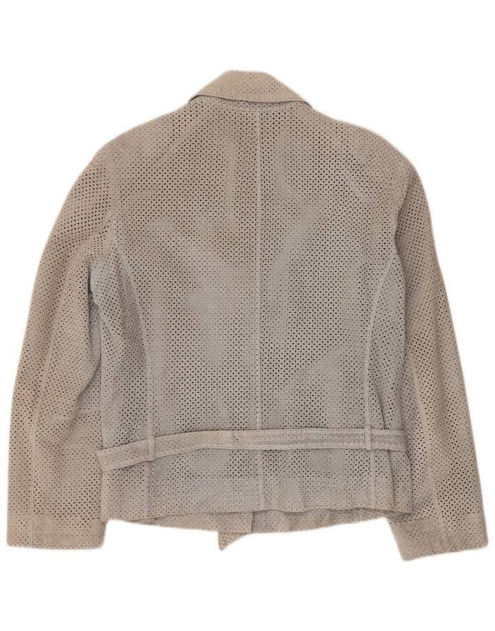 Zamszowa marynarka damska Luisa Spagnoli IT 48 XL, szara skóra