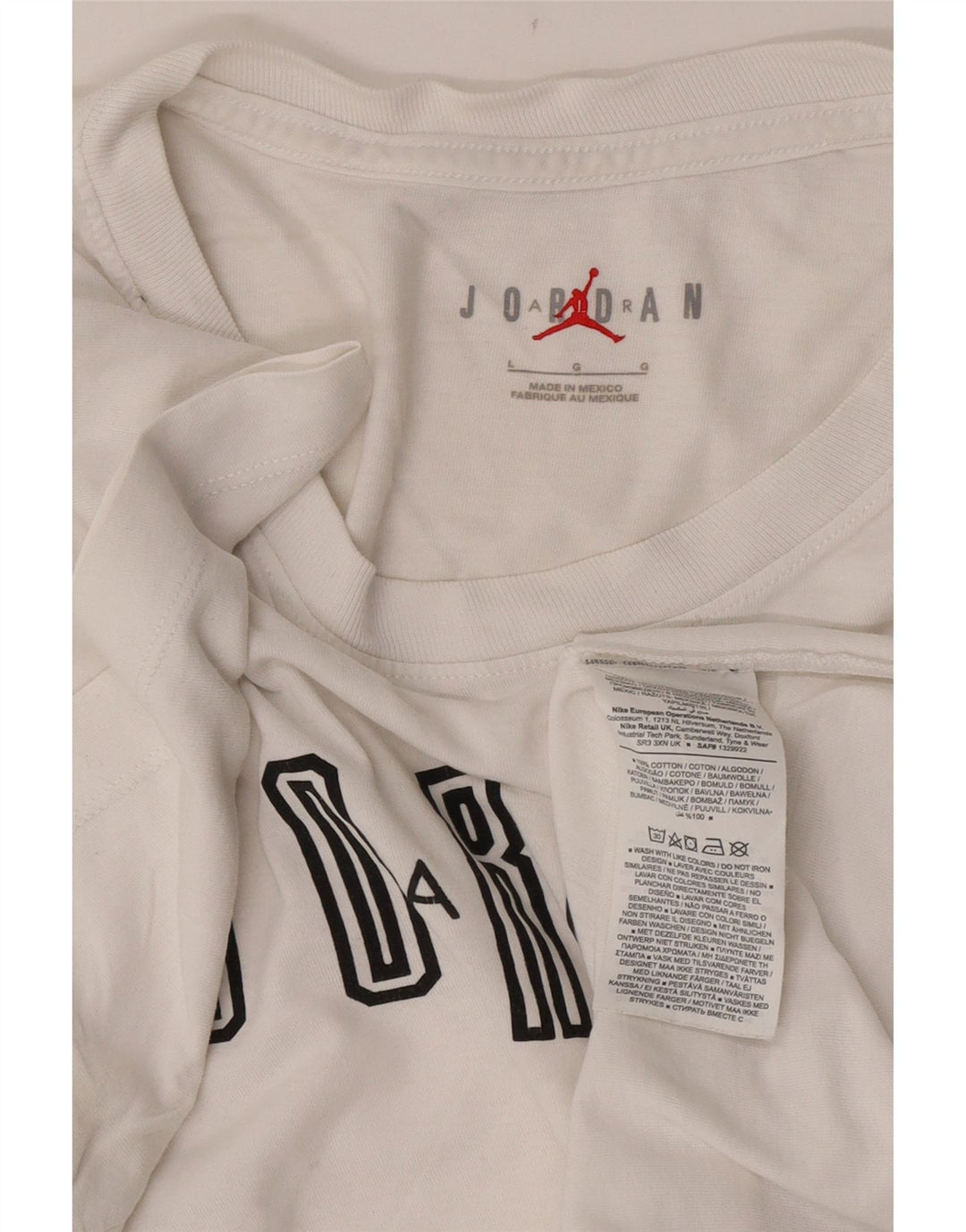 Jordan Męski T-shirt z grafiką Jordan, duży, biały, bawełniany