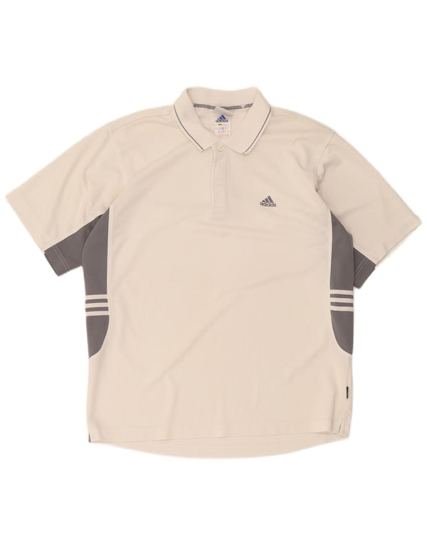 Męska koszulka polo Adidas Climalite UK 40/42 w kolorze średniobiałym