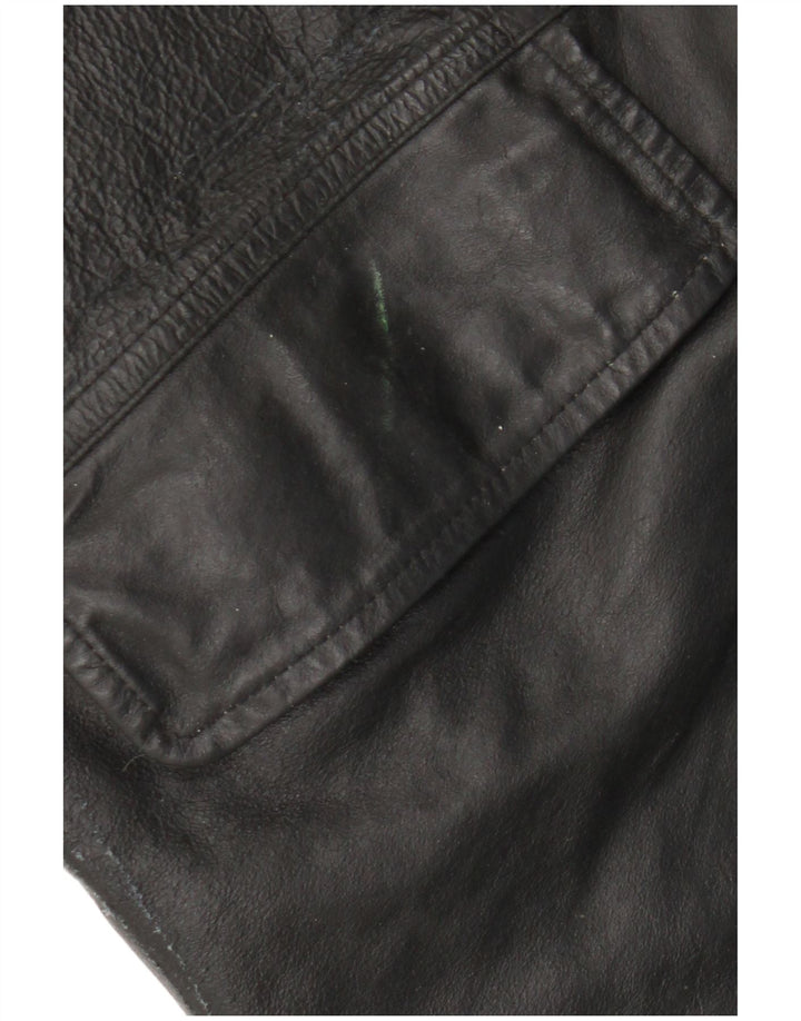 Męska kurtka skórzana VINTAGE IT 54 2XL Czarna skóra