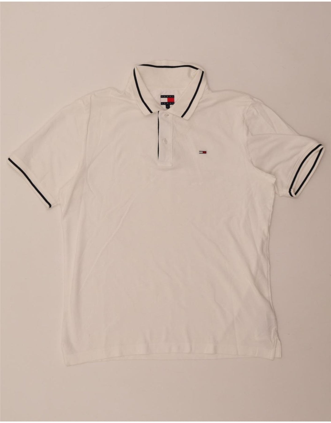 Męska koszulka polo Tommy Hilfiger, duża, biała, bawełniana