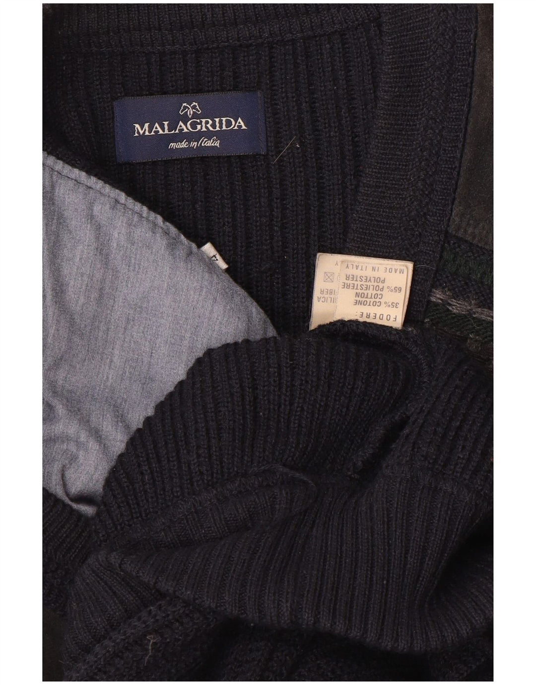 Męski sweter rozpinany Malagrida, duży, granatowy