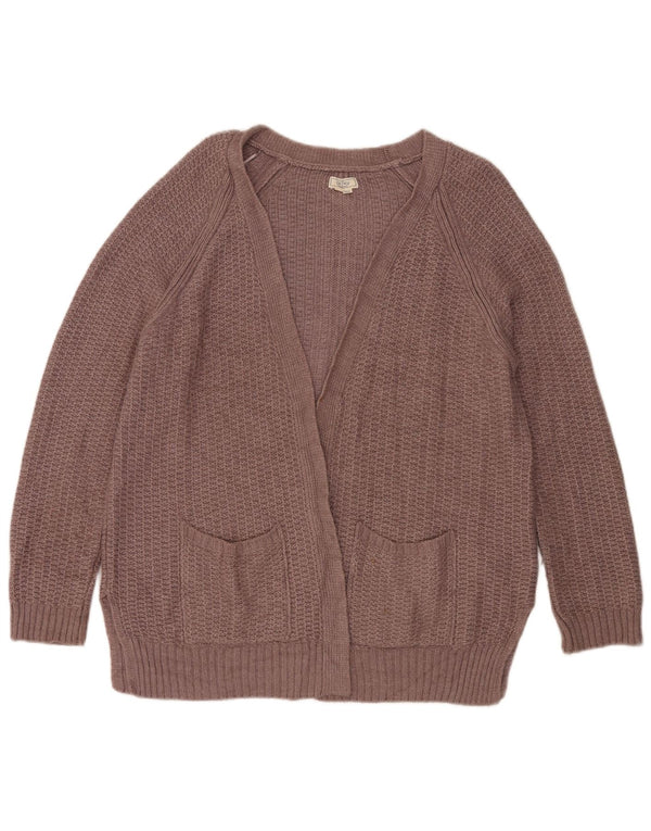 Damski sweter oversize Fat Face z otwartym kardiganem UK 16, duży brązowy wiskoza