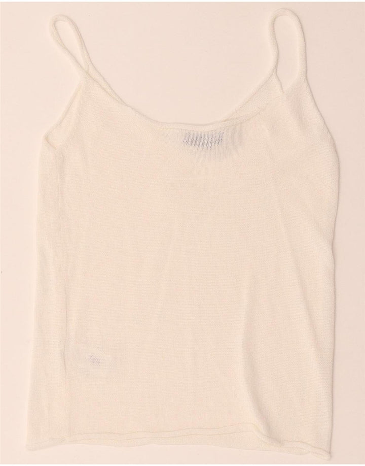 Damski top na ramiączkach Zara Crop Knit UK 8 Small White Wiskoza