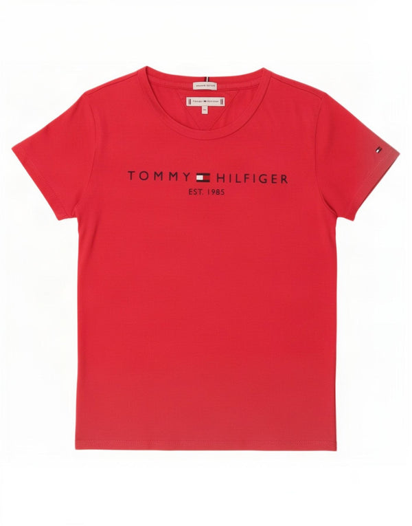 Dziewczęcy T-shirt z grafiką Tommy Hilfiger 11-12 lat, czerwona bawełna