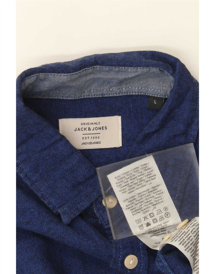 Koszula męska Jack & Jones, duża, granatowa, bawełniana