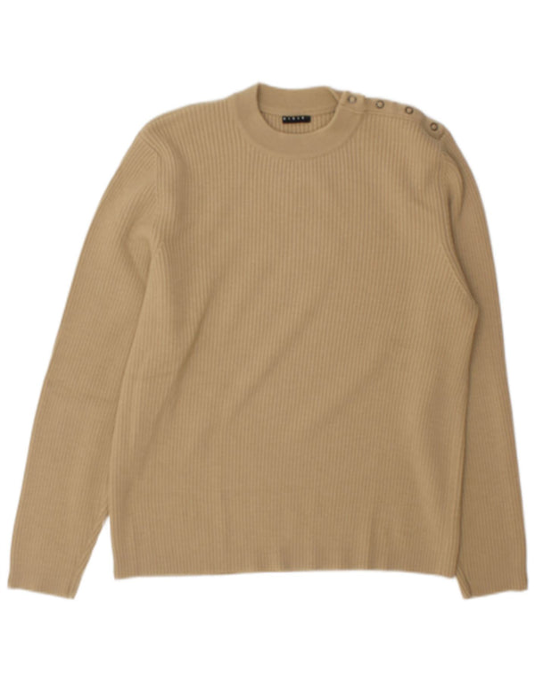 Męski sweter z okrągłym dekoltem Sisley XL, beżowa wełna