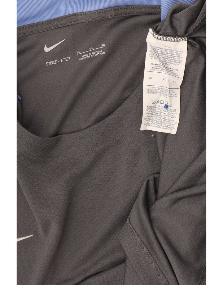 Męski T-shirt Nike Dri Fit Top XL Szary poliester z blokami kolorów
