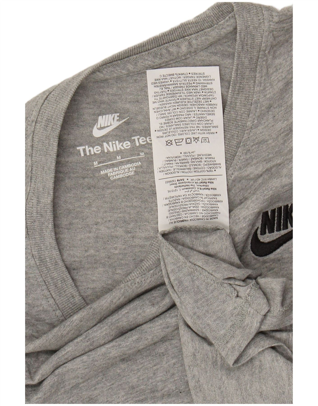 T-shirt damski NIKE Top UK 14 Średnioszary, bawełniany nakrapiany