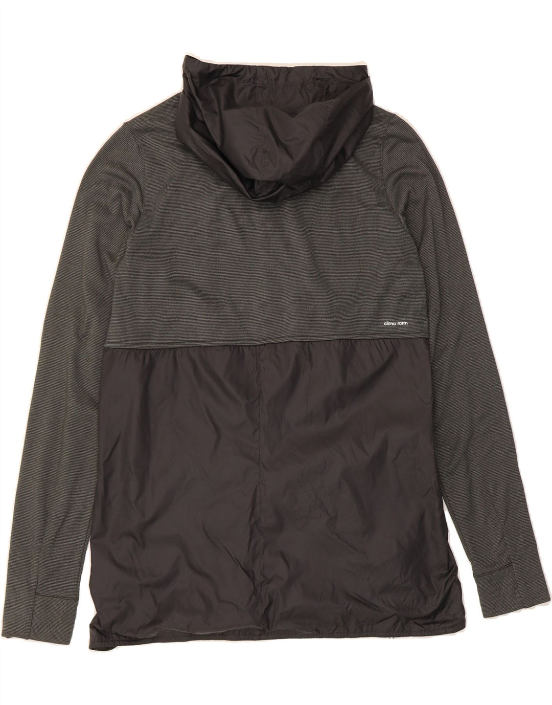 ADIDAS Mens Zip Neck Hoodie Jumper Large Grey Colourblock Polyester Vintage Adidas and Second-Hand Adidas from Messina Hembry 