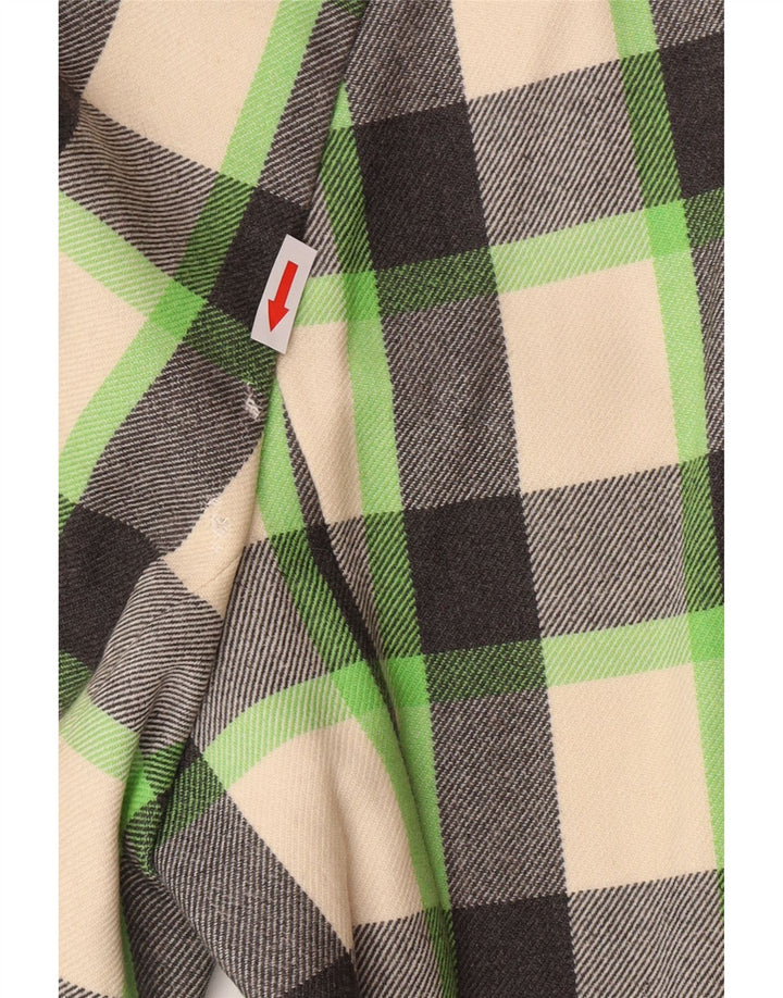 Płaszcz damski w stylu vintage UK 12, średni, wielobarwny, w kratkę, nowa wełna