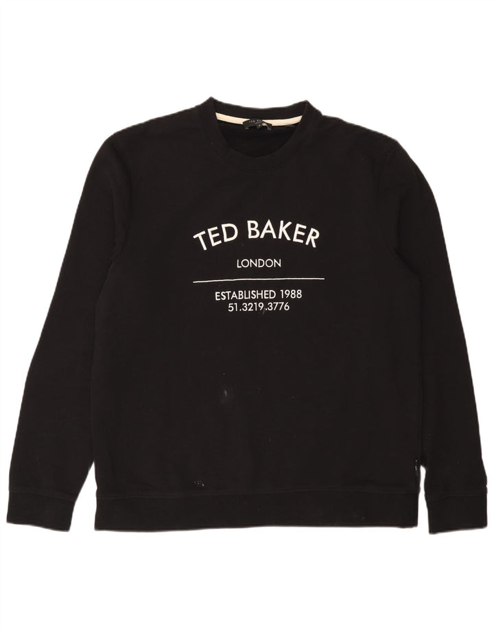 Męska bluza z grafiką Ted Baker, rozmiar 4, duża, czarna, bawełniana