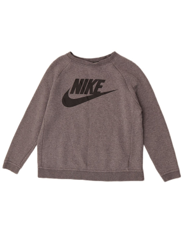 Damska bluza z grafiką Nike, UK 14, średnia szara, nakrapiana bawełna