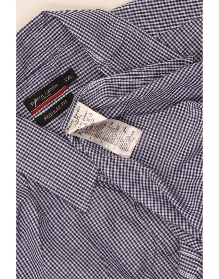 PIERRE CARDIN Męska koszula o regularnym kroju 2XL, niebieska kratka, poliester