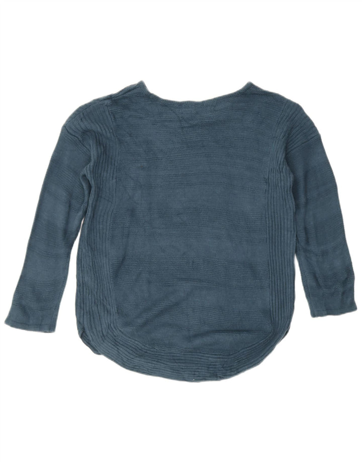 Damski sweter oversize Lee z dekoltem w łódkę UK 14 Średni niebieski akryl