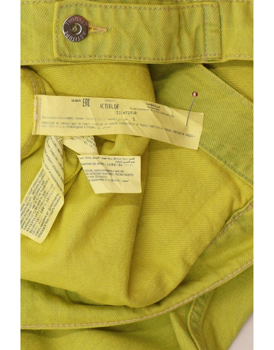 TWINSET Damska kurtka dżinsowa oversize UK 10 mała zielona bawełniana nowoczesna