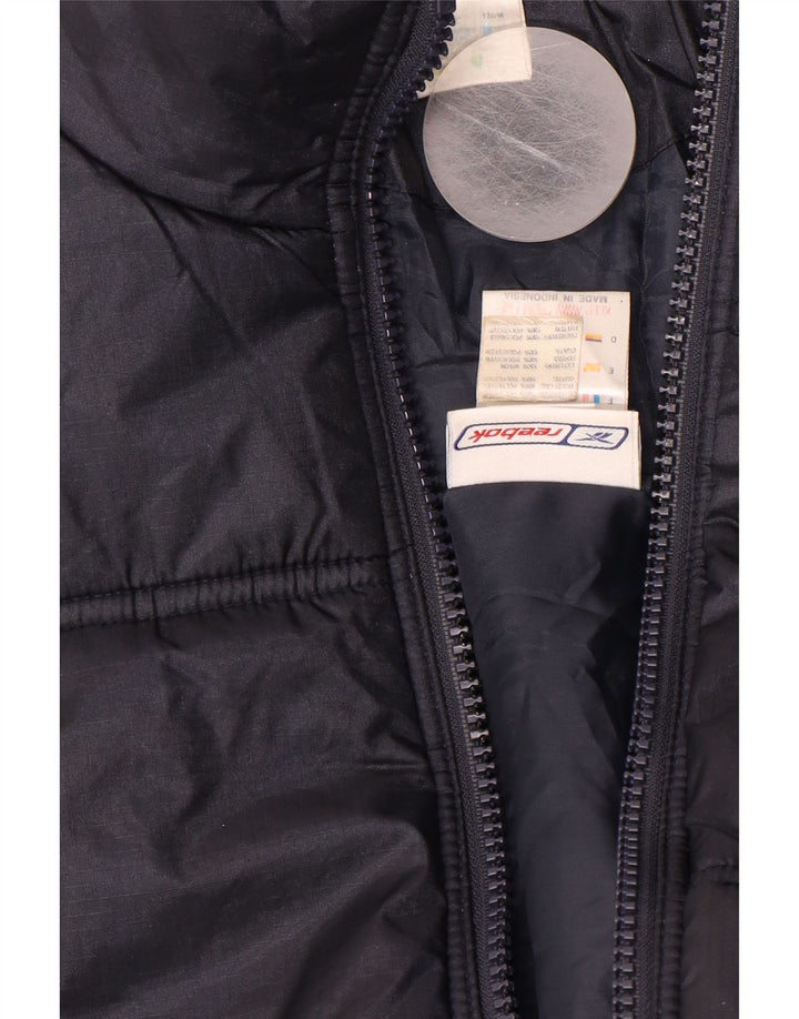 REEBOK Chłopięca, luźna, wyściełana kurtka 11-12 lat, granatowa, nylonowa