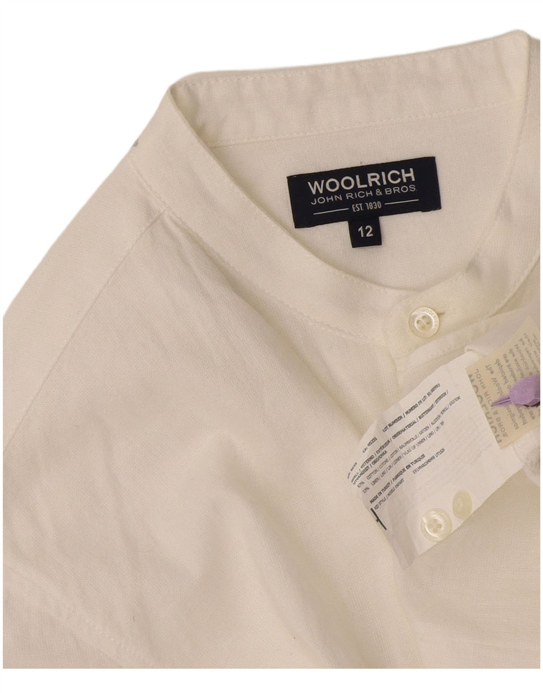 Koszula damska Woolrich UK 12 Średnia biała bawełna