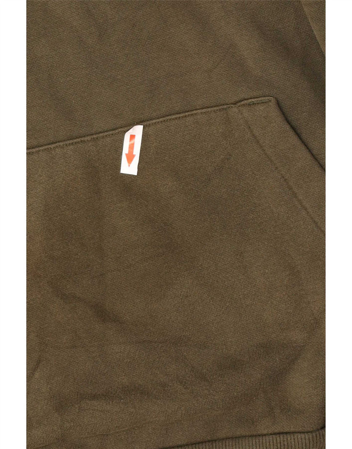 Męski sweter z kapturem Puma z grafiką, średniej wielkości bawełna khaki
