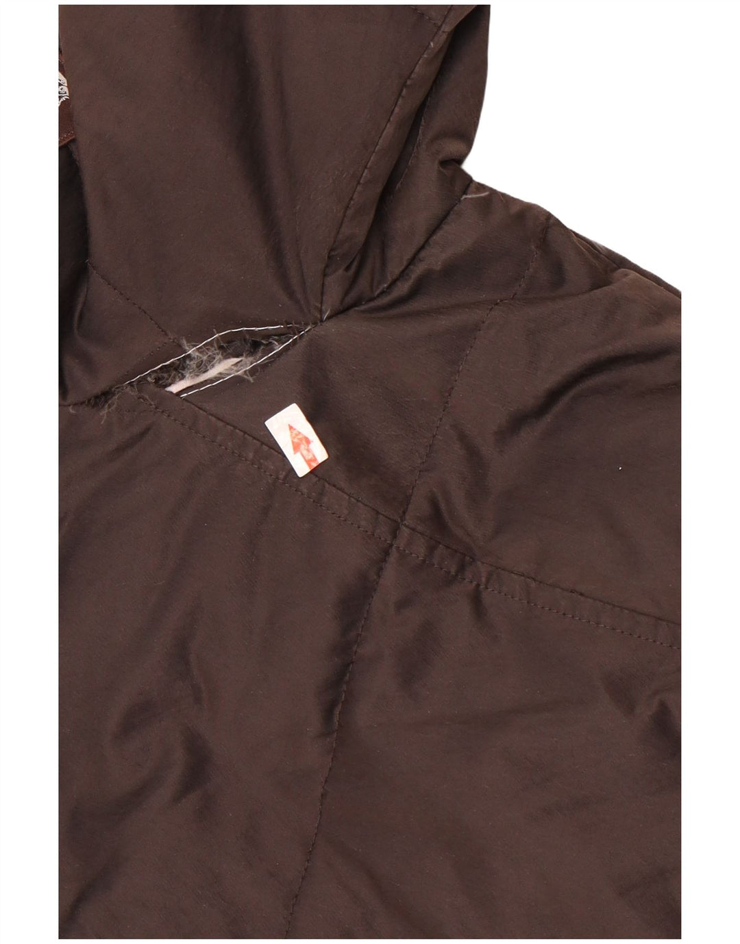 Damska kurtka z kapturem, oversize, wyściełana Refrigue UK 6 XS, brązowy poliester