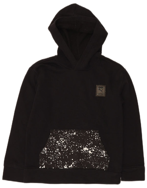 Chłopięcy sweter z kapturem i grafiką PUMA, 10-11 lat, średni czarny w cętki