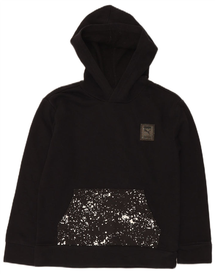 Chłopięcy sweter z kapturem i grafiką PUMA, 10-11 lat, średni czarny w cętki