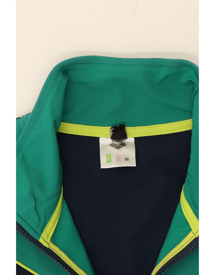 ARENA Mens Tracksuit Top Jacket Medium Navy Blue Colourblock Polyester Vintage Arena and Second-Hand Arena from Messina Hembry 