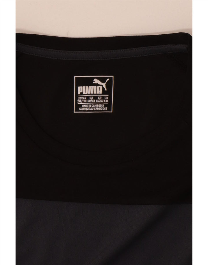 Męski T-shirt PUMA Top 2XL Czarny z blokami kolorów