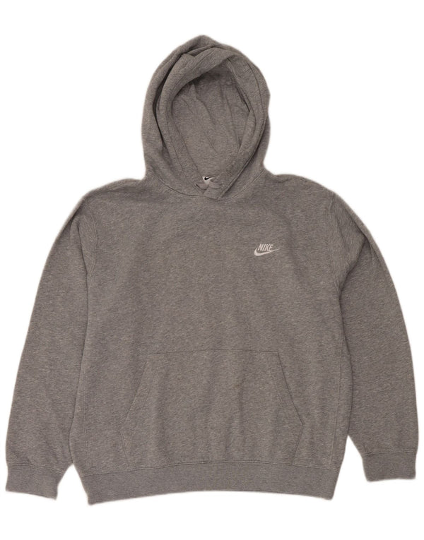 Męski sweter z kapturem Nike o luźnym kroju, średnioszary, bawełniany w cętki