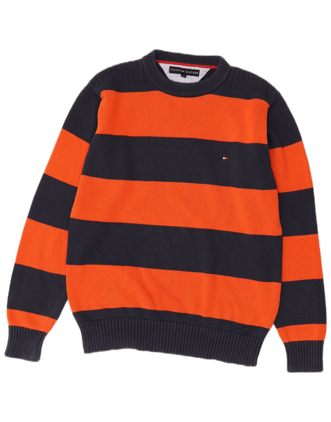 Męski sweter z wycięciem pod szyją Tommy Hilfiger, średni granatowy, blok kolorów