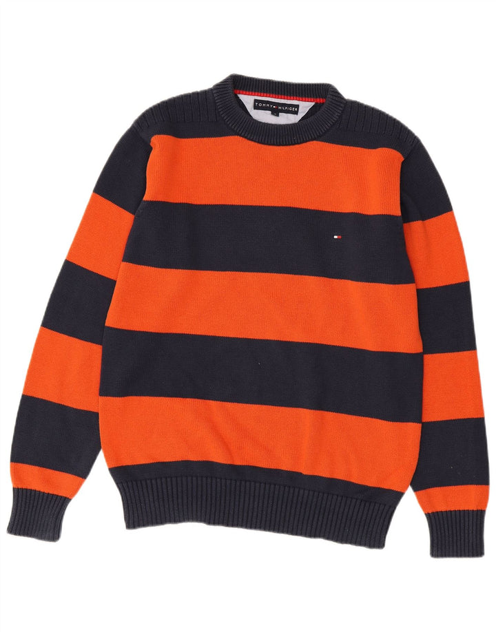 Męski sweter z wycięciem pod szyją Tommy Hilfiger, średni granatowy, blok kolorów