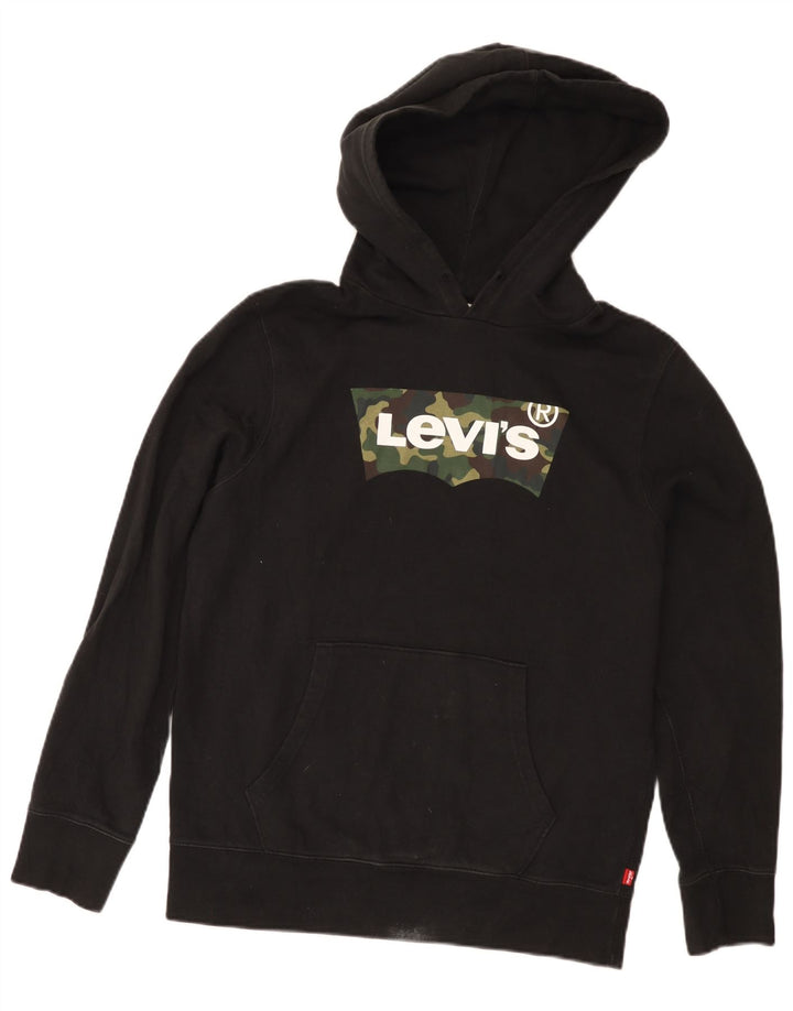 Męski sweter z kapturem i grafiką Levi's, mały, czarny, bawełniany