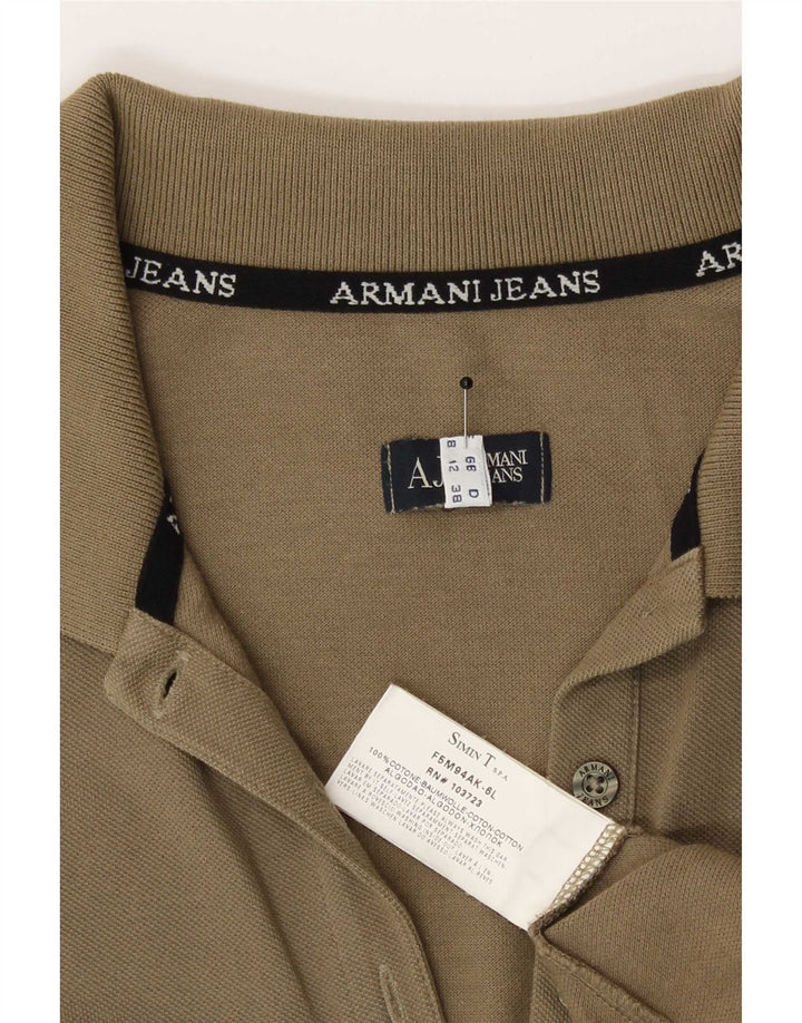 Damska koszulka polo Armani UK 12, średnia bawełna khaki