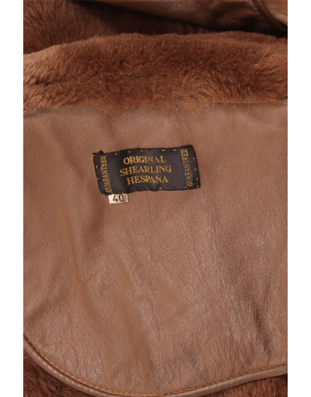 Vintage damska kurtka oversize z owczej skóry EU 40, średnio-brązowa, z owczej skóry