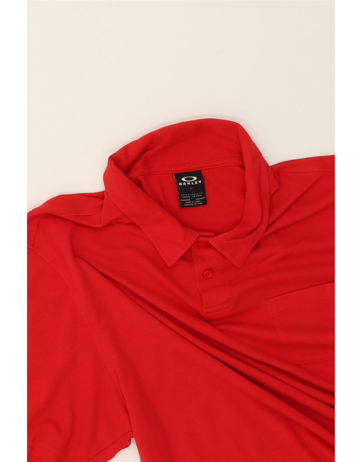 OAKLEY Mens Polo Shirt Large Red Vintage Oakley and Second-Hand Oakley from Messina Hembry 