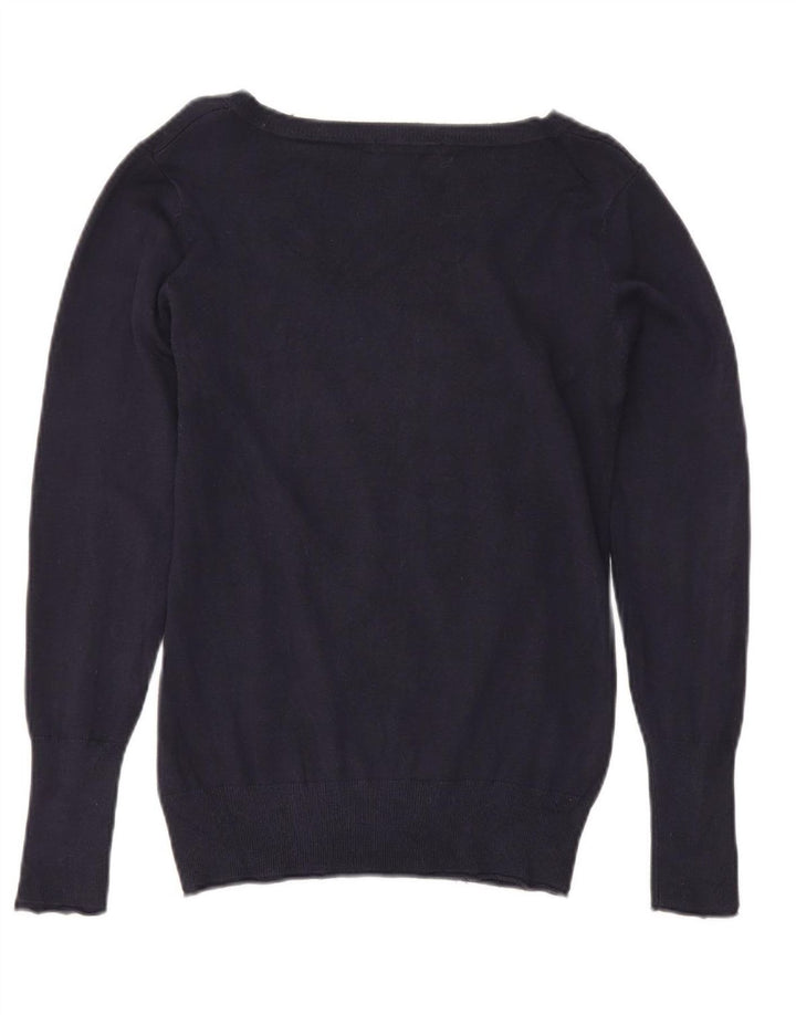 Sweter damski Guess z dekoltem w kształcie litery V, UK 12, średni granatowy