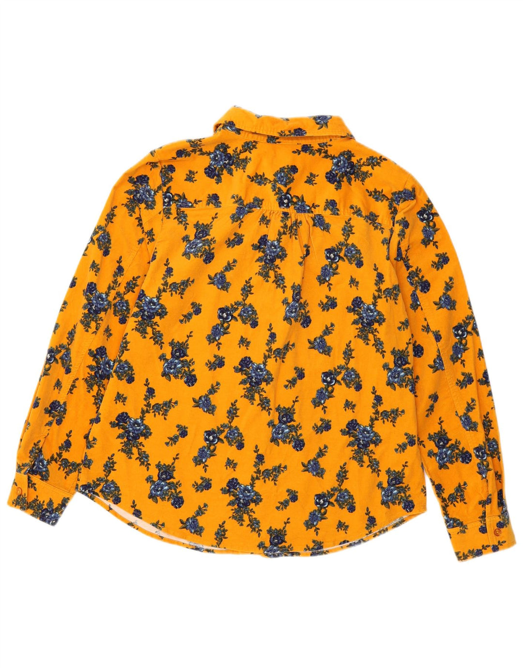 Damska koszula sztruksowa Denim & Co UK 16, duża, żółta, bawełniana w kwiaty